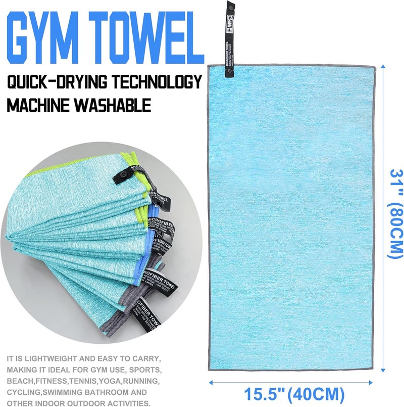IFWIND 6 Pack Microfiber Gym Towels - Fast Drying Workout Accessories for Men & Women, Sports Exercise Fitness Gear, Tennis Towels for Body Hot Yoga - Image 3
